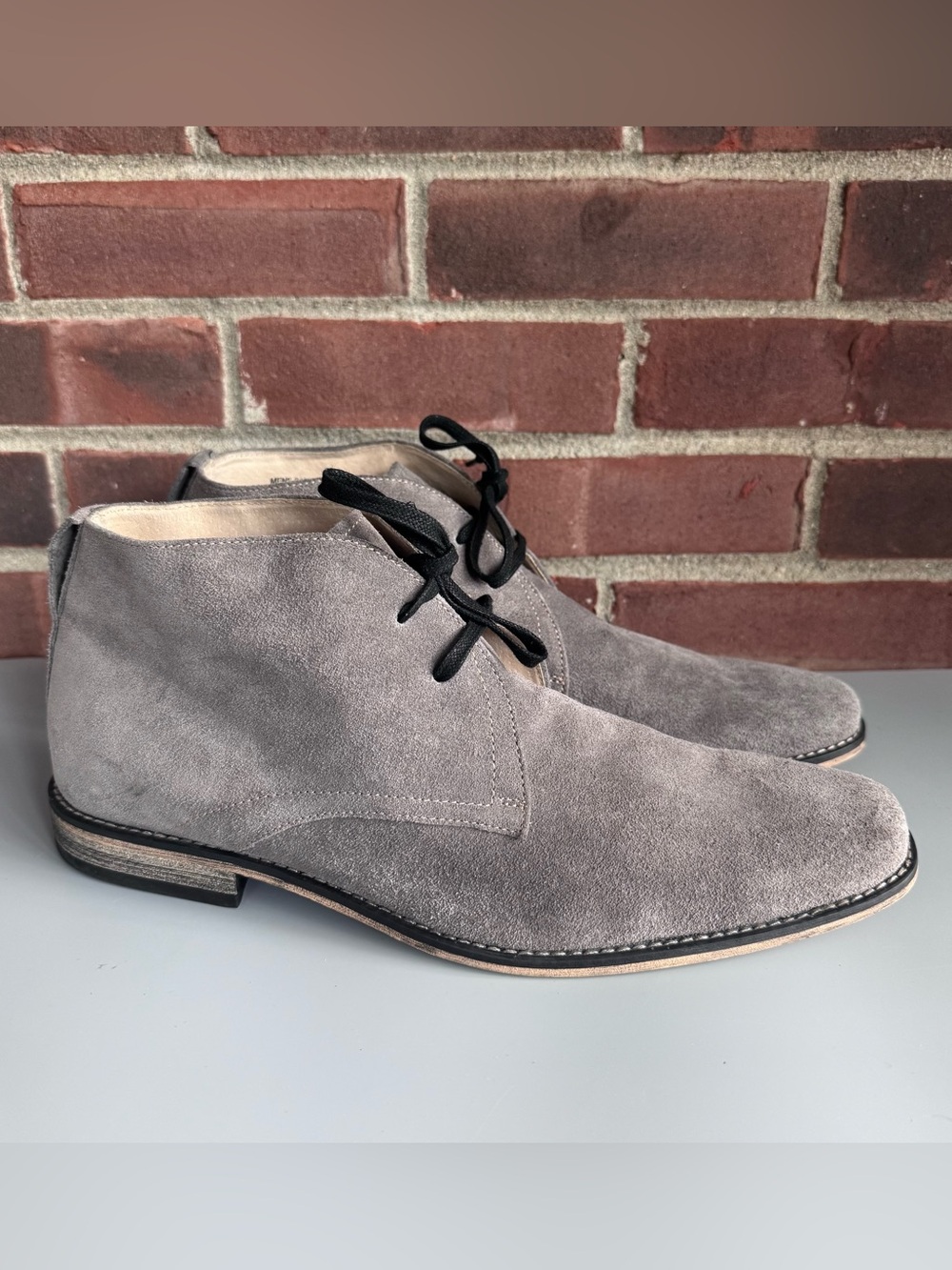 Stacy Adams Men’s US 13 Gray Suede Chukka Desert Boots Lace Up Leather
